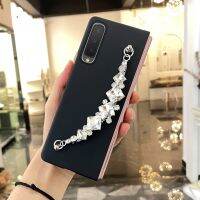 [Hot K] เคสโทรศัพท์กำไลพลอยเทียมส่องแสงเป็นประกายระยิบระยับสุดหรูสำหรับ Samsung Galaxy Z Fold 4 3 5G 2ปกแข็งฝาครอบพีซีสำหรับผู้หญิงเด็กผู้หญิง