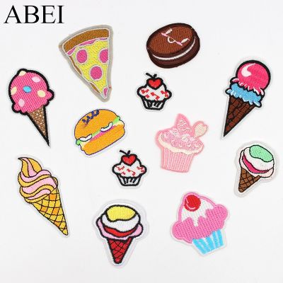【YF】☢✸▫  12pcs/lot Embroidered patches Iron Cartoon Food Appliques Fashion Jeans Stickers Badge