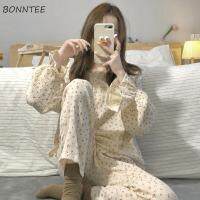 Pajama Sets Women Printed Homewear 2 Pcs Hot Selling Comfort Sleepwear Tender Autumn Ins Clothing Preppy Sweet Girlish Chic New