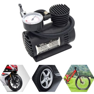 Portable 12V 300psi Mini Air Compressor Pump Tire Tyre Inflator Quickly inflate for Auto Motorcycle Kayak Bicycle Accessories