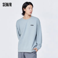 Semir เสื้อยืดผู้ชายที่เรียบง่าย2022ฤดูใบไม้ร่วงใหม่หลวมเสื้อกันหนาวหมวกผ้าฝ้ายสบายๆขี้เกียจลมเกาหลีวางไหล่ถักด้านบน