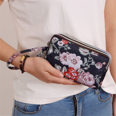 3 Mobile Coin Bag Handbag Fabric Wallet Wristlet Pouch Women Waterproof Purse
