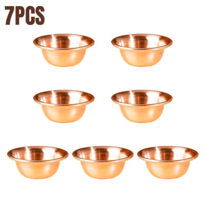 7pcs Meditation Temple Yoga Gift Burning Incense Tibetan Buddhist Smudging Portable Ritual Home Decor Red Copper Offering Bowl