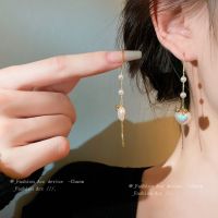 [COD] Real gold electroplated silver needle bowknot pearl tassel ear hook line one fashion earring love earrings wholesale women