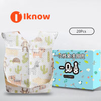 I Know 20Pcs ผ้ากันเปื้อนเด็กกันน้ำแบบใช้แล้วทิ้ง Burp Cloths เด็กวัยหัดเดินเด็กปรับผ้ากันเปื้อนให้อาหารน้ำลาย Bandana