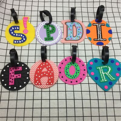 Newest Cute 26 Letters Luggage Travel Accessories Tag Silica Gel Suitcase ID Addres Holder Baggage Boarding Tag Portable Label