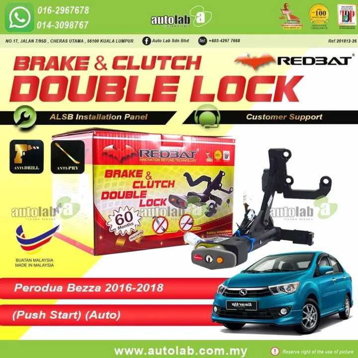 Perodua Bezza (PushStart AUTO) Redbat Double Brake & Clutch Lock Lazada