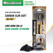 Combo 2 bàn chải đánh răng OralClean Carbon lông mềm mỏng tặng kèm nắp đậy