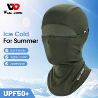 WEST BIKING Summer Cycling Ice Silk Balaclava Motorcycle Bicycle UV Protection Full Caps For Men Outdoor Hiking Sports