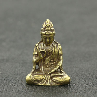 รูปปั้นทองสัมฤทธิ์ขนาดเล็ก Avalokitesvara แกะสลักขนาดจิ๋วสำนักงานบ้านหุ่นพระพุทธรูปเครื่องประดับขนาดเล็กตกแต่งโต๊ะ