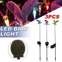 Gincky 3x สวนพลังงานแสงอาทิตย์กลางแจ้ง Stake Hummingbird ไฟ LED เปลี่ยนสีได้หลายสี