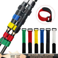 10PCS Reusable Fishing Rod Tie ผู้ถือสายรัดเข็มขัด Suspenders Fastener Hook Loop สายผูกเข็มขัด Fishing Tackle เครื่องมือ-Fenpier