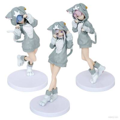 RE0 Emilia Ram Rem Action Figure Cosplay Puck Model Dolls Toys For Kids Gifts Anime Collections Home Decor