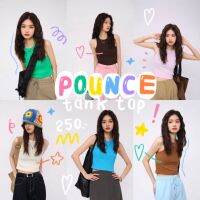 chuuchop_พร้อมส่ง(C7624) ?? POUNCE tank tops เสื้อกล้ามเว้าไหล่ทรงครอปผ้าร่องสีพื้น มี7สี