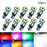 (Premium car)10ชิ้น T5หลอดไฟ Led W3W W1.2W 4014 7SMD รถลิ่ม LED แดชบอร์ดหลอดไฟอัตโนมัติหลอดไฟ LED ร้อนตัวบ่งชี้ลิ่มตราสารหลอดไฟ