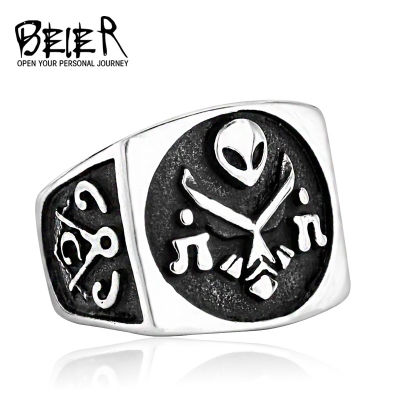 Beier แหวนผู้ชายแฟชั่นแหวนมาโซนิกทำจากสแตนเลสเครื่องประดับส่วนบุคคลแบบย้อนยุค