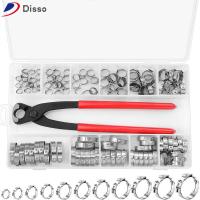 DISSO 120PCS 304สแตนเลสสตีล หูเดี่ยวหู ขนาด11นิ้ว 6-33.1มม. แคลมป์รัดท่อ ท่อหนีบท่อ ชุดจัดประเภท การรักษาความปลอดภัยท่อท่อ