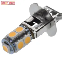 12 Pcs H3หลอดไฟ LED 5050 9SMD Warm White สำหรับรถยนต์ Auto Fog DRL Driving Light หรือไฟฉายไฟฉายหัวโคมไฟ PK22S 6 V 6โวลต์ DC