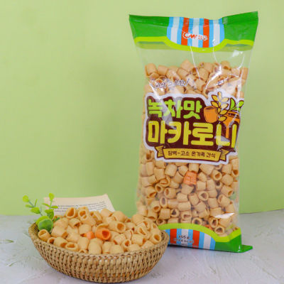ขนมเกาหลี รสชาเขียว cw macaroni snack 창우 녹차맛 마카로니 155g
