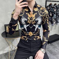 Luxury Crown Paisley camisa masculina ฤดูใบไม้ผลิฤดูใบไม้ร่วง SLIM FIT แขนยาว Mens แฟชั่นเสื้อคลับพรหม designer shirets สำหรับผู้ชาย