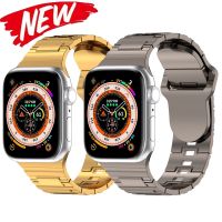 สายนาฬิกาเกราะอัลตร้า49มม. สำหรับ Apple Watch SE 8 7 6 5 45มม. 41มม. TPU สายโลหะเลียนแบบ Iwatch 44มม. 40มม.