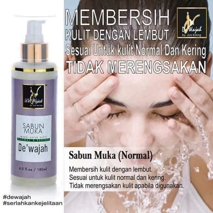 De' Wajah Sabun Muka Kulit Normal & Kering / Jerawat & Berminyak ...