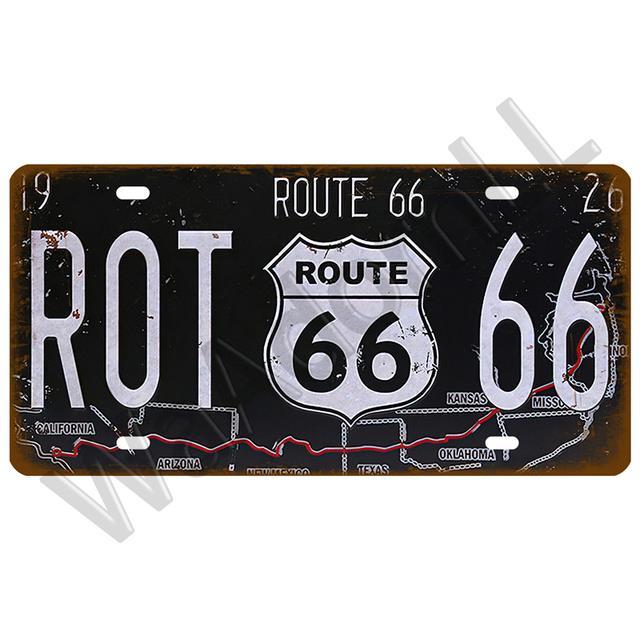 lz-route-66-car-bus-number-license-plate-wall-art-fbi-plaque-metal-vintage-warning-car-number-metal-sign-bar-decor-metalen-borden