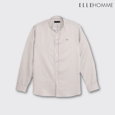 ELLE HOMME | เสื้อเชิ้ตแขนยาว ทรง REGULAR คอจีน เนื้อผ้า 100% โพลีเอสเตอร์ เนื้อผ้าแห้งไว รีดง่าย | W8B671