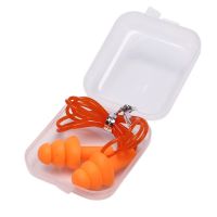 2pieces box-packed comfort earplugs noise reduction silicone Soft Ear Plugs Cotton rope Earplugs Protective for Swimming for sle Ear Protection