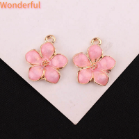 ?【Lowest price】Wonderful เครื่องประดับจี้รูปดอกไม้เคลือบอัลลอย10ชิ้น เซ็ตสำหรับงานฝีมือแบบ DIY