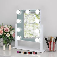 Depuley Makeup Mirror Vanity LED พร้อมหลอดไฟหรี่แสงได้ 9 ชิ้นกระจกแต่งหน้าพร้อมกระจกเครื่องสําอาง Smart Touch