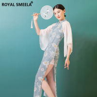 【CW】R Cheongsam Women Chinese Cheongsam dress Qipao Dress Chinese Traditional Dress Printed Cheongsam Chinese St.yle Dress Lon