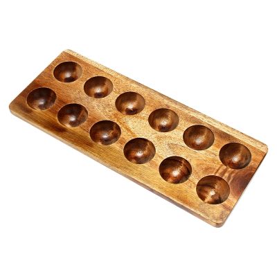 12 Holes Japanese Style Wooden Double Row Egg Storage Box Home Organizer Rack Eggs Holder Kitchen Decor Accessories