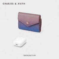 2023CHARLES&amp;KEITH กระเป๋าใส่เหรียญแบบสั้นสีไล่ระดับสีกระเป๋าสตางค์ผู้หญิง CK6-