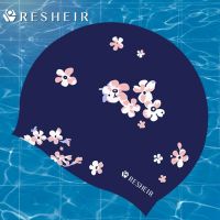 Flower Swimming Cap Silicone Printed Swimming Cap Silicone Female Adult Large Waterproof Swimming Cap Fashionable Cute Comfortable