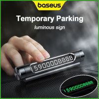 Baseus Parking Card ป้ายหมายเลขจอดรถป้ายทะเบียนชั่วคราวแบบเรืองแสงที่ยึดหมายเลขโทรศัพท์แบบหมุนได้