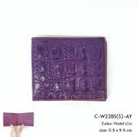 Prang Crocodile Leather Short Bi-fold Wallet / US Wallet กระเป๋าสตางค์ สองพับสั้น US หนังจระเข้ C-W22BS(S)-AY