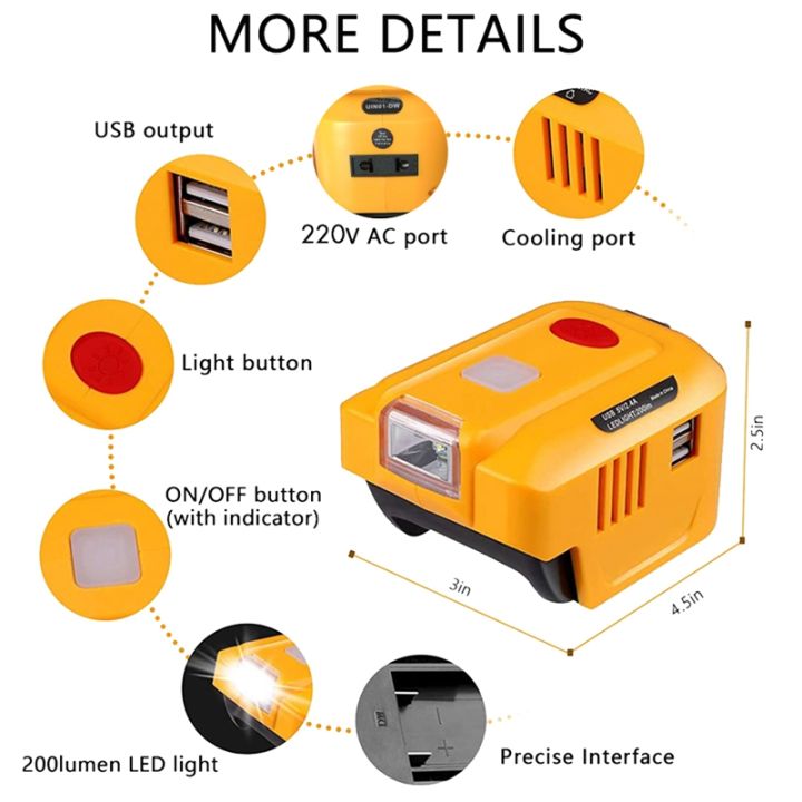 for-dewalt-20v-18v-lithium-battery-220v-portable-inverter-power-station-150w-inverter-generator-with-led-light-usb