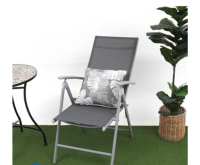 Chair folding aluminum indoor/outdoor size 56x65x110 cm. (Maximum load: 90 kg)-Grey