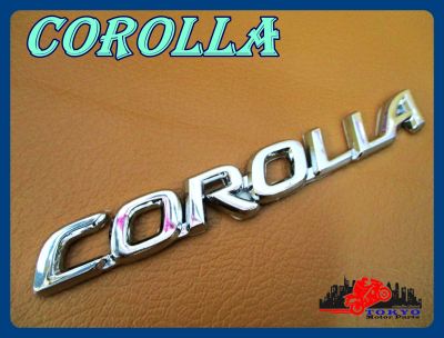 TOYOTA "COROLLA" LOGO EMBLEM "CHROME" STICKER  size 12x1.5 cm. (1 SET) // โลโก้ สติ๊กเกอร์ ข้อความ COROLLA สรโครเมี่ยม พร้อมกาวติด