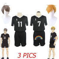 Haikyuu ด้านบน No.7 Miya Atsumu No.11 Osamu Miya วอลเลย์บอลชุดคอสเพลย์ Inarizaki High Jersey วอลเลย์บอลทีมกางเกงขาสั้น