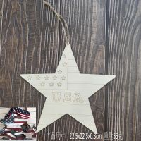 American Independence Day Wooden Pentagram American Flag Cordate Map Wall Hanging U.S. National Day DIY Holiday Decoration Wooden Hanging Decoration Home Decor Home Decoration Accessories Room Decor Decoration Maison