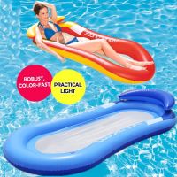 ✧✓☢ เปลญวนน้ำฤดูร้อนสระว่ายน้ำชายหาดเปลญวน PVC Air Mattress Lounger เบาะรองนอนแบบลอยตัวเตียงลมเป่าลม