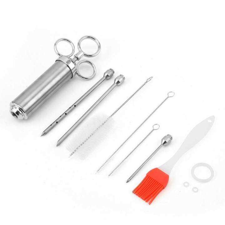 Stainless Steel Meat Injector BBQ Injector with 3 Marinade Needles