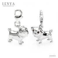 LenYa Jewelry ชาร์ม นักษัตรปีจอ หมา ตัวเรือนเงินแท้ ชุบทองขาว ประดับพลอยสีดำ นิล( Black Spinel) เพิ่มสไตล์ที่ไม่ซ้ำใครในแบบของคุณ Mix and Match กับเครื่องประดับสุดโปรดได้