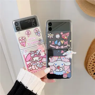 For Samsung Galaxy Z Flip 4 3 5G Cute Cartoon My melody Pendant PC Folding  Case