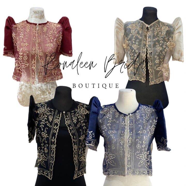 Modern Filipiniana Bolero Mestiza (Butterfly) Sleeves Lazada PH
