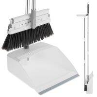 Multifunctional Broom and Dustpan Set 360° Rotating Foldable Broom Dustpan Combo Upright Standing Sweeper Dustpan Set with