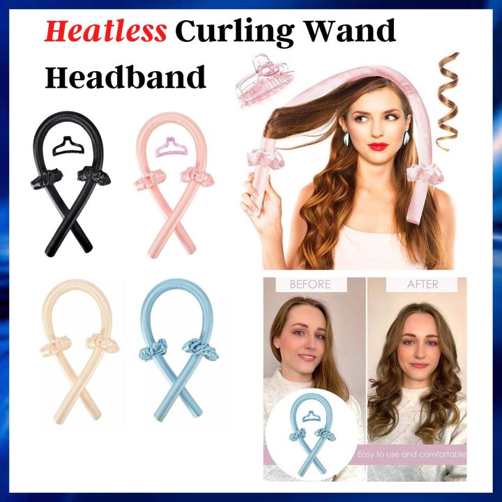 Heatless Hair Curlers Wand Headband No Heat No Damage Curls Curling Silk  Ribbon Sleeping Soft Headband Flexi Rods DIY | Lazada