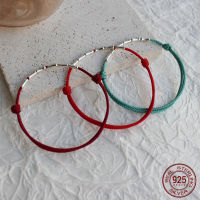 13-19-25cm Length Customizable 925 Sterling Silver Rope celets Bamboo Green Red Thread Line String celets For Women Girls